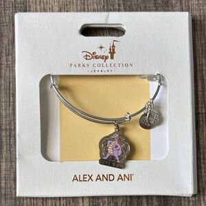 Alex and Ani Silver Expandable Bangle with Purple Figment Charm